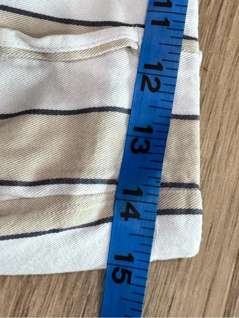 Abercrombie & Fitch Cream Wide-Leg Striped Button-Front Pants - Picture 7 of 8